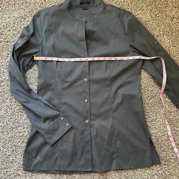 Theory Bundle of 2 Shirts, Cotton Blend, Grey/Tan Button Ups, Large - Picture 5 of 12